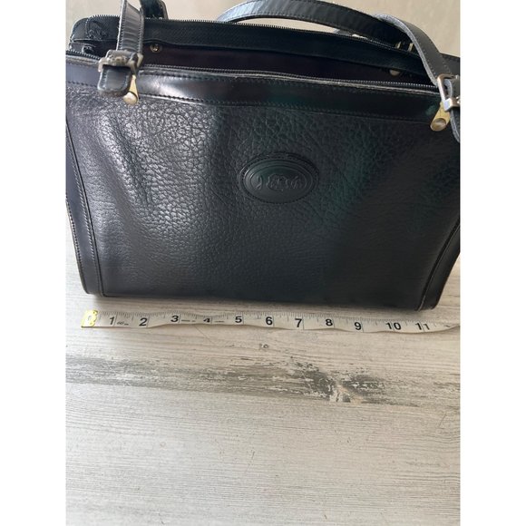 Jr USA Julius Resnick woman’s black leather long handled satchel purse vintage - Picture 8 of 15